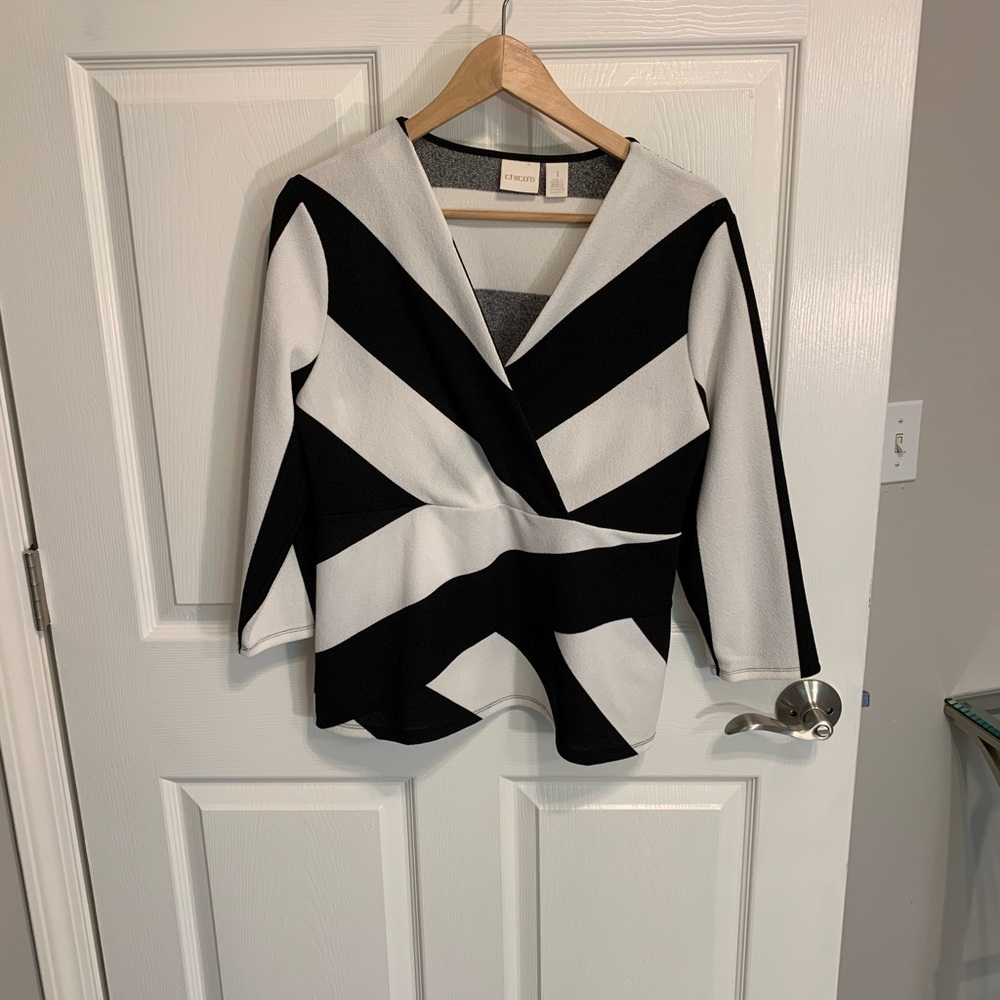 Chico’s black and white blouse